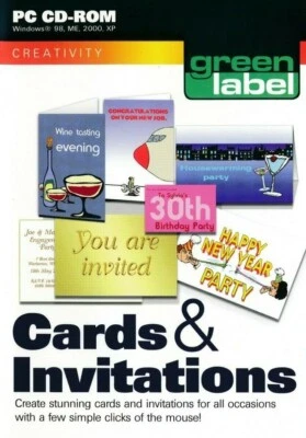 Greenstreet Card & Invitations Creator - Maker Design & Print PC CD-ROM - NEW - Image 1 of 2
