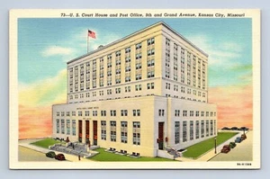 9th and Grand Ave. Post Office, Court House Kansas City MO Postcard Unposted - Picture 1 of 2