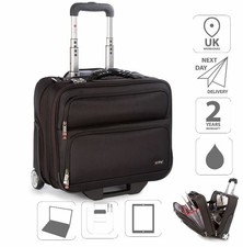 15.6" Laptop Trolley Case Cabin Luggage Overnight Weekend Business Black is0205