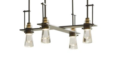 Araña colgante de platino Hubbardton Forge ERLENMEYER 4 luces Foto 1 de 4