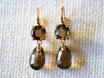 Pomellato Bahia 18K 玫瑰金烟熏石英吊坠耳环 — 第 1/4 张图片