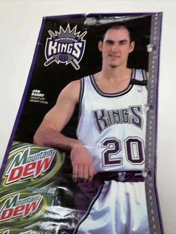 SACRAMENTO KINGS Jon Barry Vtg 90s Store Display Poster 78" x 26" Bench Mob Cover