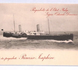 BELGIUM-GB PAQUEBOT Stationery SHIP Postcard OSTENDE-DOVER *Pr' Josephine* YT285 - Picture 1 of 12