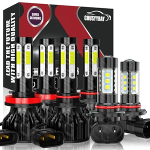 For 2011-2018 RAM 1500 2500 3500 6000K LED Headlight High/Low+Fog Light Bulbs - Picture 1 of 12
