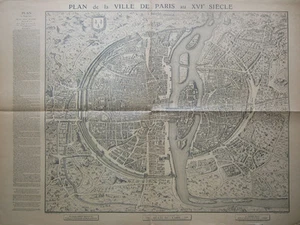 historical map of Paris in the 16th century - Picture 1 of 3
