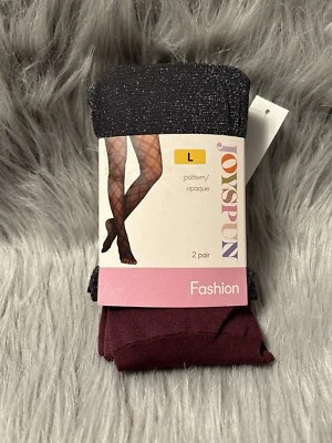 Meia-calça Joyspun feminina tamanho grande preta cintilante e ameixa esmagada parte inferior opaca - Imagem 1 de 2