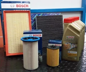 KIT TAGLIANDO 4 FILTRI BOSCH 5 LT OLIO CASTROL 5W30 AUDI A3 8V1 1.6 TDI DAL 2012 - Foto 1 di 1