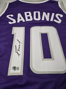 Domantas Sabonis Signed Sacramento Jersey Beckett Sticker Purple Custom Jersey - Picture 1 of 8