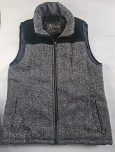 Natural Reflections Womens Vest Black Gray Color Block Zip Up Pockets Size Large - Picture 1 of 7