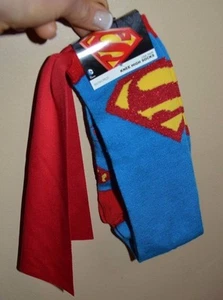 Superman Cape Socks Knee High Socks with Capes Sock Size 9-11 Shoe size 5-10 - Picture 1 of 1