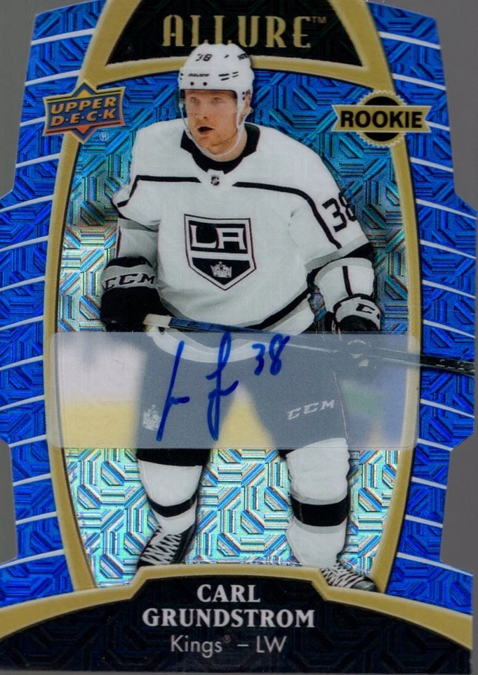 2019-20 Upper Deck Allure Auto Blue Line #73 Carl Grundstrom /35 - NM-MT - Image 1 of 2