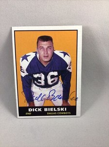 Dick Bielski Dallas Cowboys Custom Retro Autographed Card