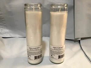 Brilux 2 Classic White Candles in Glass, 8-INCHES Tall NEW!  #CB-.5 - Picture 1 of 5