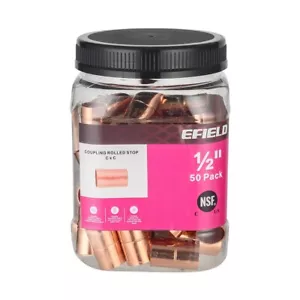 50 PIEZAS EFIELD 1/2" C X C acoplamiento de cobre con tope enrollado, sin plomo, paquete profesional - Imagen 1 de 5