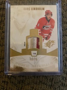 13/14 Upper Deck SPX Rookie Material Patches /75 #RM-EL Elias Lindholm Calgary 