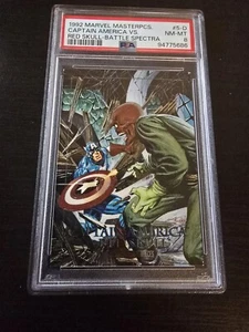 1992 MARVEL MASTERPIECES CAPTAIN AMERICA VS RED SKULL #5-D PSA 8 - Picture 1 of 2