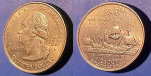 USA 2000 P Washington Quarter Virginia KM-309 Copper-nickel clad copper aUNC 105 - Picture 1 of 2