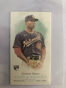 2022 Topps Allen & Ginter Josiah Gray Mini Rookie Design Variation SP RC #RDV-18