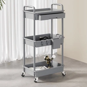 3-Tier Rolling Storage Cart with Drawers - Utility Organizer for Home & Office - Picture 1 of 59