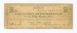 1861 50c The County of Rockingham - Harrisonburg, VIRGINIA Note  - Picture 1 of 2
