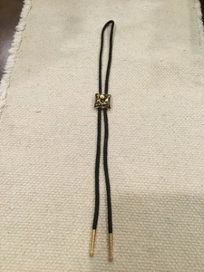 Bolo Tie Prospectors Square Black and gold Shovel Pick  Pan - Picture 1 of 5