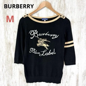 BURBERRY LADIES big hose logo back heart cotton knit y2k F/S from Japan - Picture 1 of 9