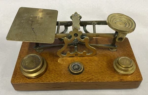 Antique S.Mordan & Co, London Wooden and Brass Postal Scales - Picture 1 of 8
