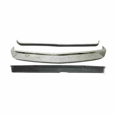 New Front Bumper For 1992-2000 Chevrolet C2500 Steel Chrome / Primed Set Of 3 - Image 1 of 4