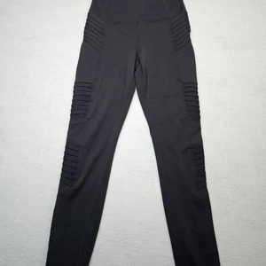 Athleta Delaney Moto Tights Womens Black Pull On Pants Small - Picture 1 of 8
