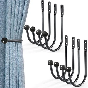8 Pack Wall Mounted Curtain Holdback Drapery Tiebacks Curtain Hooks - Picture 1 of 7