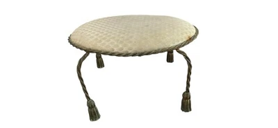 RARO USADO EN EXCELENTE ESTADO 1960 Hollywood Regency oro borla reposapiés Edward P Paul & Co Foto 1 de 4