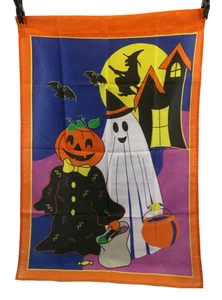 Halloween Trick or Treat Garten Outdoor Hof Haus Flagge 41” x 29” Saisonale Dekoration - Bild 1 von 10