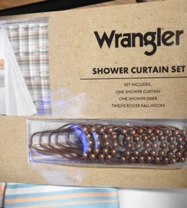 Wrangler Coyote Sands Green Shower Curtain Set NEW - Picture 1 of 4