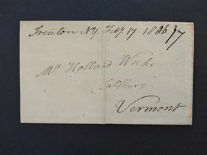 New York: Trenton 1806 copertina senza timbro, Ms, DPO Oneida Co a Salisbury, vintage - Foto 1 di 2