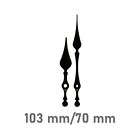 Zeiger Uhr Uhrzeiger für Quarzuhr Quarzwerk Ersatzzeiger schwarz 103/70mm
