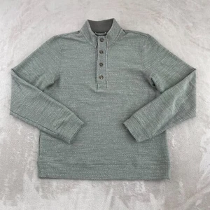 Marine Layer Clayton Textured Pullover Men Medium Green Organic Long Sleeve NWOT - Picture 1 of 11