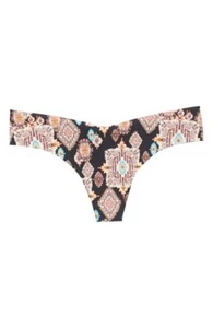 commando Black MARRAKESH Print Microfiber Classic Raw Cut Thong - M/L - Picture 1 of 6