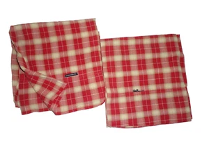 DOCKERS RED & TAN PLAID (2) STANDARD PILLOWCASES 19 X 28 100% COTTON - Picture 1 of 5