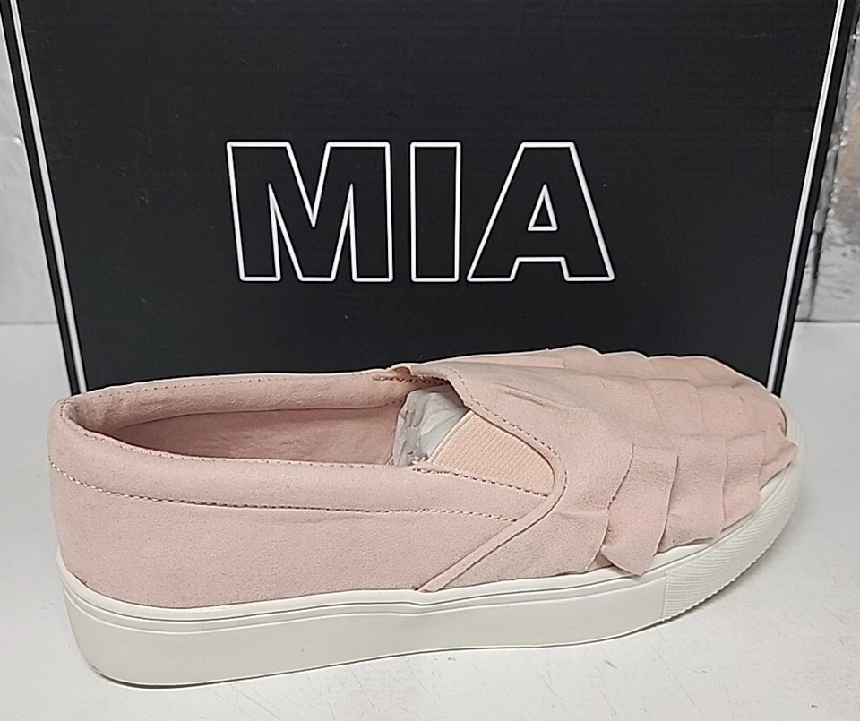 Zapatos Mocasines MIA Talla 6 M Rosa Rubor Gamuza Tela Mujeres Margaret Foto 1 de 4