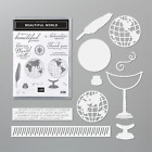 Stampin Up! Beautiful World Cling Stamp Set + World Map dies Brand New