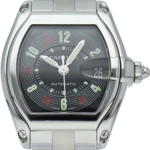 CARTIER Roadster LM Watch Automatic W62002V3 Stainless Steel mensWatch black... - Picture 1 of 6