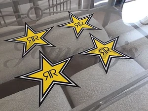 4 Authentic Rockstar Energy Drink Stickers Decal Logo BMX Motocross - Picture 1 of 6