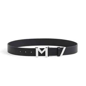 Thierry Mugler X H&M - Men's M Buckle BLACK LEATHER BELT 41-42" 105cm NEW HM NWT - Picture 1 of 1