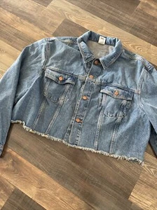 PINK BY VICTORIA’s SECRET Jeansjacke Gr. Large Cropped Raw Hem - Bild 1 von 11