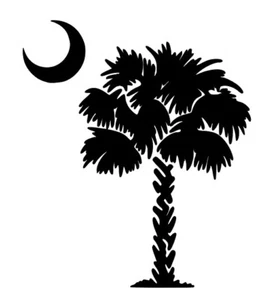 Palmetto Tree Palm Moon South Carolina Vinyl Decal Sticker Car Window, Truck - Bild 1 von 4