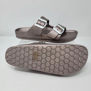 MIA Toulon Sandals Women’s 8 Slip On Two Buckle Comfort Shoe Rose Gold - Picture 1 of 12