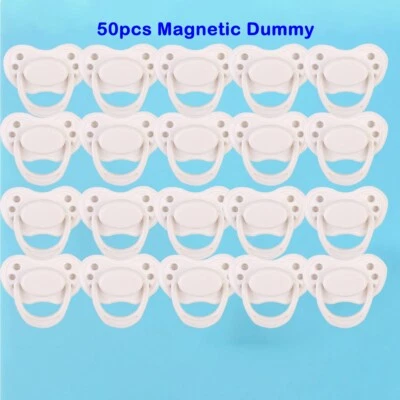 50PC White Reborns Magnetic Pacifiers Lifelike Reborn Baby Dolls Props Gifts DIY - Image 1 of 4