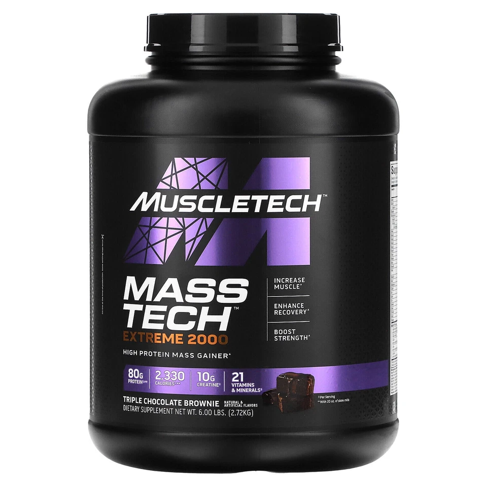 Muscletech MSC-71696 Mass Tech Extreme Gainer 6 lbs - Triple Chocolate Brownie