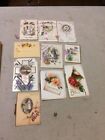 10 VINTAGE USED EASTER CARDS 3 STAMPED MADE IN ENGLAND