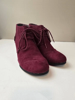 Botines de cuña Route 66 Borgoña Talla 8M Foto 1 de 4